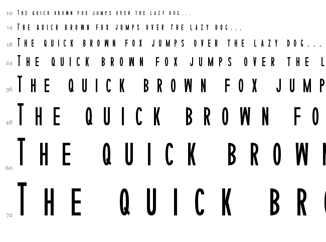 Sophisticated Slims font waterfall